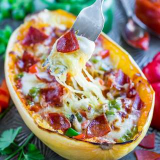 Spaghetti Squash Pizza Boats