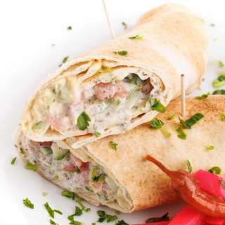Vegetarian Middle Eastern Pita Wrap