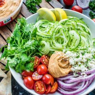 Greek Spiralized Cucumber Salad