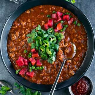 Spicy Harissa Turkey Chili (Instant Pot + Stove Top)