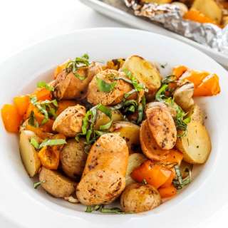 Grilled Sausage, Peppers, and Potatoes
