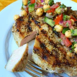 Za’atar Crusted Grilled Pork Chops