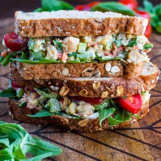 Tomato Basil Chickpea Salad Sandwich
