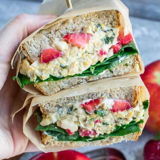 Strawberry Basil Chickpea Salad Sandwich
