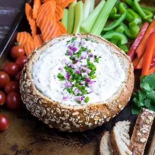 Chilled Veggie Dip in a Bread Bowl