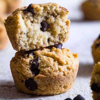Black Walnut Chocolate Chip Keto Low-Carb Muffins With Almond Flour