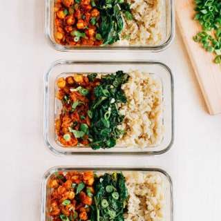 Curried Chickpea Bowls with Garlicky Spinach