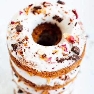Baked Almond Flour Donuts with Rose Petals