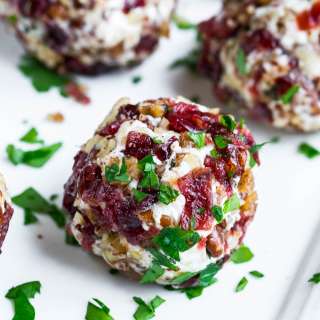 Mini Candied Pecan Cranberry Goat Cheese Balls