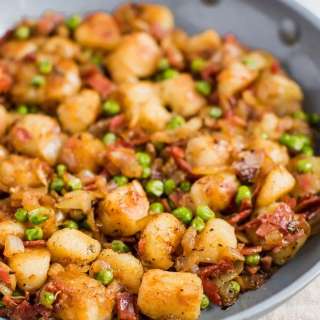 Trader Joe's Cauliflower Gnocchi With Peas and Turkey Bacon