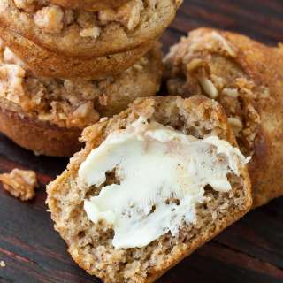Cinnamon Streusel Banana Almond Muffins