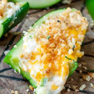 Cheesy Jalapeño Popper Stuffed Zucchini Boats