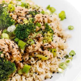 Brown Rice and Ground Turkey Stir Fry