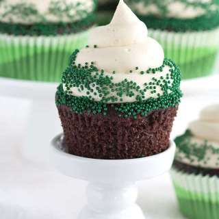 Chocolate Guinness Cupcakes with Baileys Cream Cheese Frosting