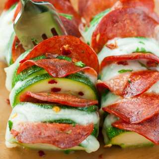 Cheesy Hasselback Zucchini Pizzas