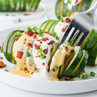 Loaded Hasselback Zucchini