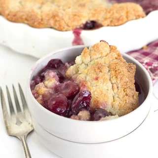 Fresh Cherry Sugar Cookie Cobbler