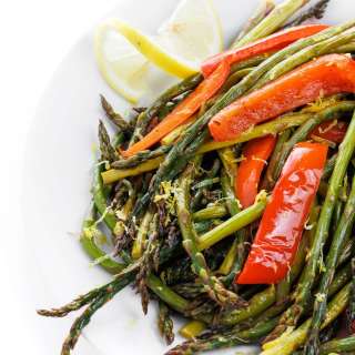 Roasted Asparagus with Red Peppers
