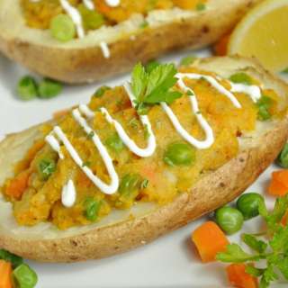 Sweet Potato Samosa Stuffed Potatoes