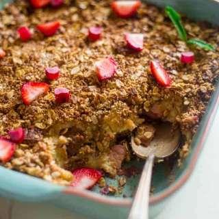 Strawberry French Toast Bake With Rhubarb