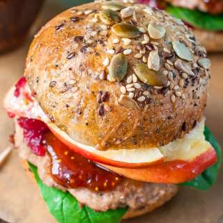 Apple Cranberry Brie Turkey Burger Sliders
