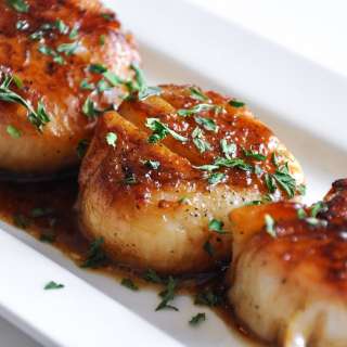 Perfect Seared Scallops and Spicy Kani Salad