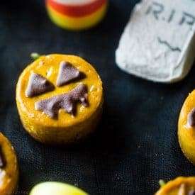 Mini Pumpkin Cheesecake Jack-O'-Lanterns