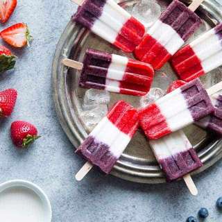 Strawberry-Coconut Ice Pops With Blueberries