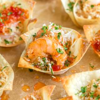 Coconut Shrimp Wonton Cups