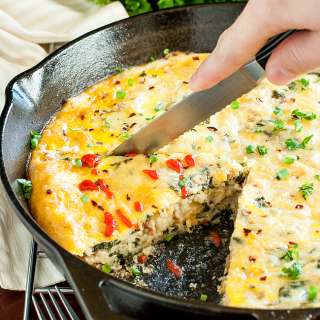Skillet Sausage, Egg, and Cheese Grits Breakfast Bake
