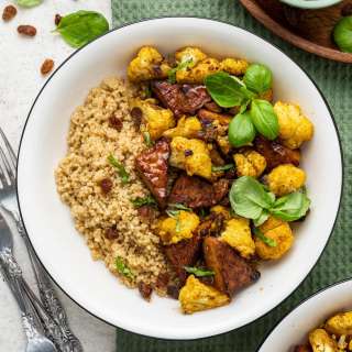 Curried Cauliflower and Tempeh Bowl