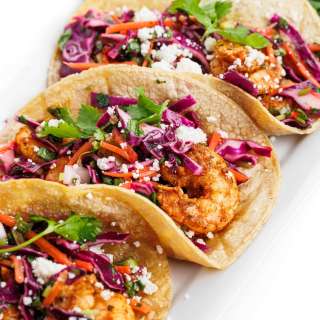 Grilled Shrimp Tacos with Cabbage Slaw