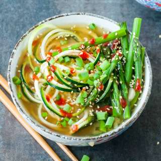 One-Pot Spiralized Zucchini Noodle Miso Soup