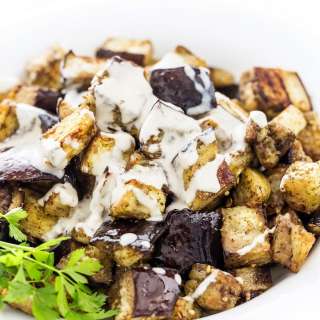 Roasted Eggplant with Za’atar and Tahini Sauce