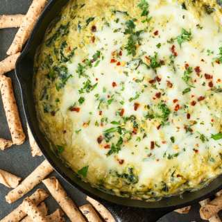 Easy Cheesy Asparagus Spinach Dip
