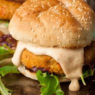 Cajun Chickpea Sweet Potato Veggie Burgers