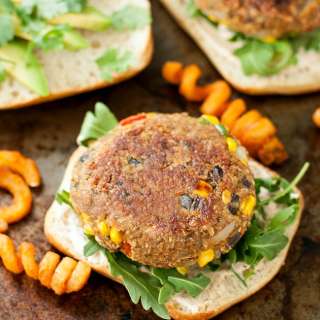 Homemade Mexican Veggie Burgers with Taco Aioli