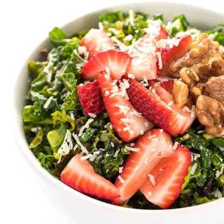 Strawberry Kale Salad with Walnuts