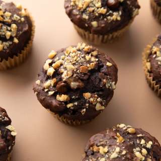 Chocolate Cake Mix Muffins with Pumpkin and Zucchini
