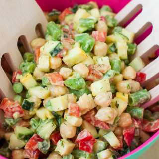 Zucchini Veggie Salad with Avocado Dill Dressing