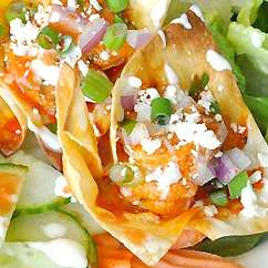 Buffalo Shrimp Won-ton Cups
