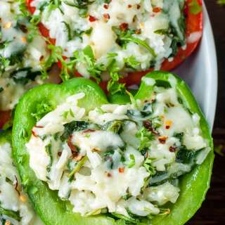 Cheesy Spinach Stuffed Peppers