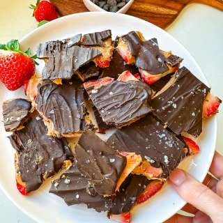Chocolate Peanut Butter Strawberry Bark