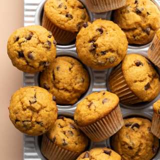 Mini Chocolate Chip Pumpkin Muffins