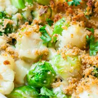 Broccoli Cauliflower Brussels Sprout Gratin
