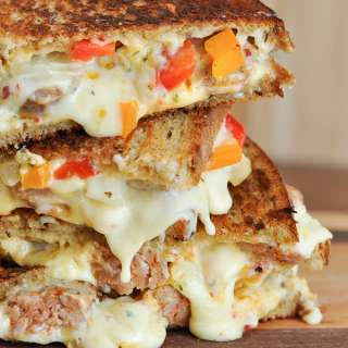 Sausage and Pepper Chipotle Grilled Cheese