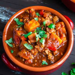 Smoky Chipotle Turkey and Sweet Potato Chili