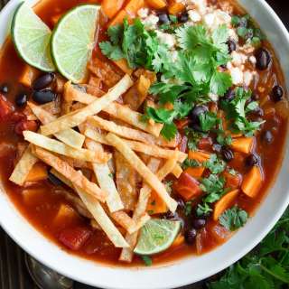 Vegetarian Black Bean Tortilla Soup