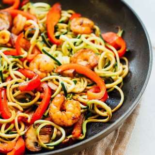 Shrimp and Zucchini Noodle Lo Mein