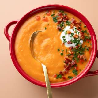 Roasted Carrot and Sweet Potato Soup
